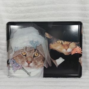 Vintage Keller Charles Bride and Groom Cat Melamine Serving Tray Made in Italy